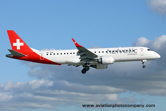 Helvetic Airways Embraer ERJ-190 HB-JVM at Manchester (2015)