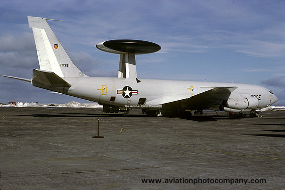 USAF 552 AEW Boeing E-3A Sentry 77-0351 at Keflavik (1979)