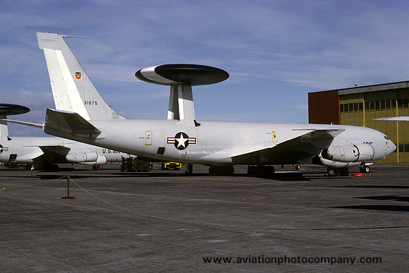 USAF 552 AEW Boeing E-3A Sentry 73-1675 at Keflavik (1979)