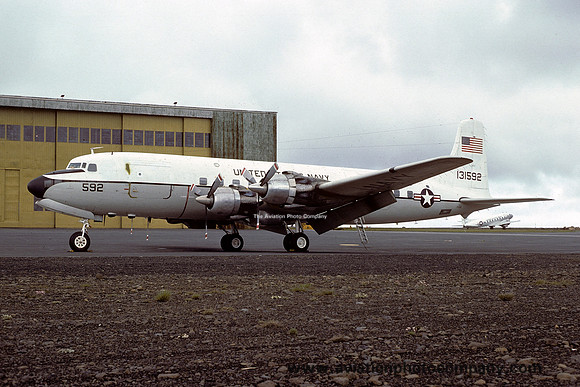 US Navy Douglas C-118B Liftmaster 131592 at Keflavik (1977)