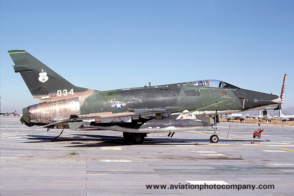 USAF Lousiana ANG 122 TFS North American F-100D Super Sabre 56-3034 at MASDC Davis Monthan (1979)