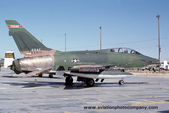 USAF Texas ANG 182 TFS North American F-100F Super Sabre 56-3910 at MASDC Davis Monthan (1979)
