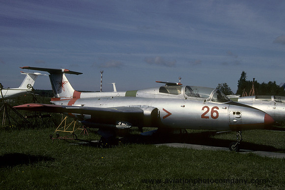 Soviet Air Force Aero L-29 26 red displayed at Skulte (2003)