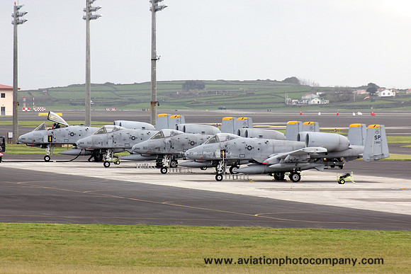 USAF 52 FW 81 FS Fairchild A-10Cs at Lajes returning to the USA (2013)