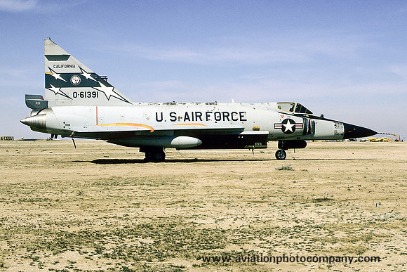 USAF California ANG 196 FIS Convair F-102A 56-1391 at MASDC Davis Monthan (1974)