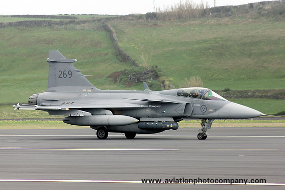 Swedish AF F17 SAAB JAS-39C Grippen 39269/269 at Lajes (2013)