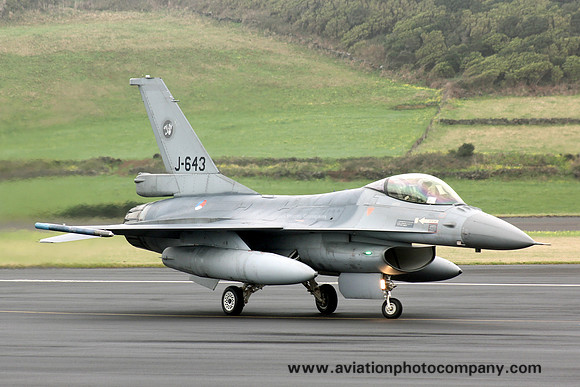 Dutch Air Force 313 Squadron GD F-16AM J-643 at Lajes (2013)