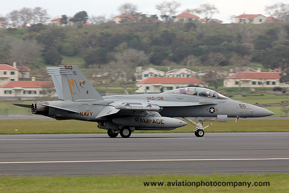 US Navy VAQ-138 Boeing EA-18G Growler 166895/NL-510 at Lajes (2013)