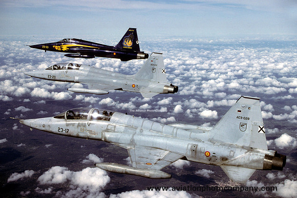 Spanish AF Ala 23 Northrop SF-5B AE9-028 Air to Air Formation (2003)
