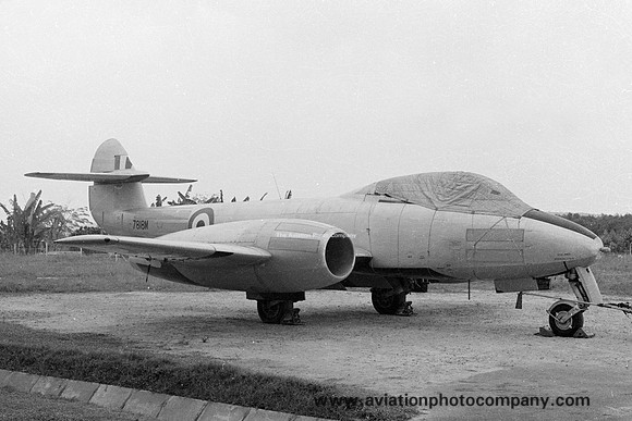 RAF Malayan Training Centre Gloster Meteor T.7 7818M at RAF Seletar (1966)