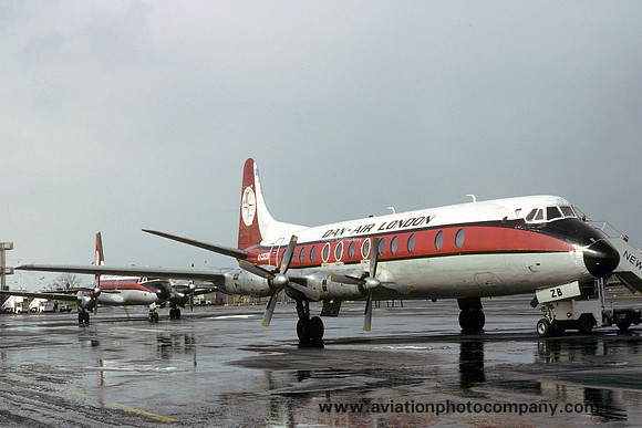 Dan Air London Vickers Viscount G-CSZB at Newcastle (1980)