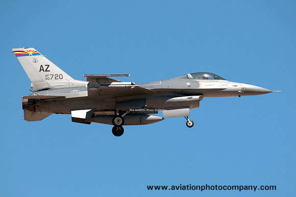 USAF Arizona ANG 152 FS GD F-16C 90-0720/AZ at Tucson (2013)