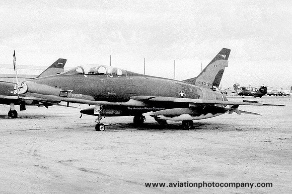 USAF New Mexico ANG 188 TFS North American F-100F Super Sabre 56-3759 stored at MASDC Davis Monthan (1972)