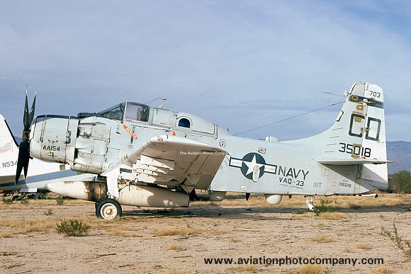 US Navy VAQ-33 Douglas EA-1F 135018/GD-703 at the Pima County Museum (1975)