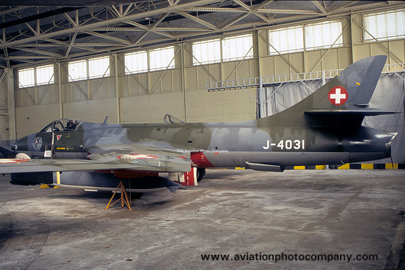 Ex Swiss Air Force Hawker Hunter F.58 J-4031/G-BWFR at Scampton (2000)