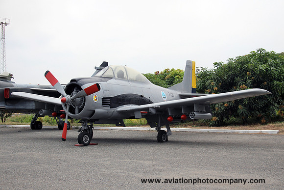 Ecuadorian Air Force North American T-28D Trojan T-120 preserved at Taura (2014)