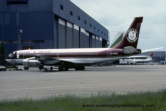 State of Qatar Boeing 707-300C G-AXGX at London Heathrow (1981)