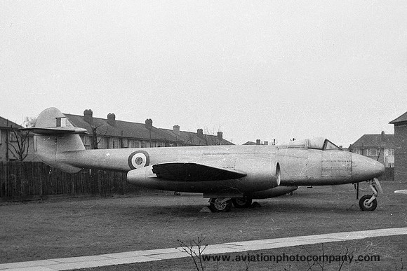 RAF Gloster Meteor F.4 VW790 displayed at Hornchurch (1962)