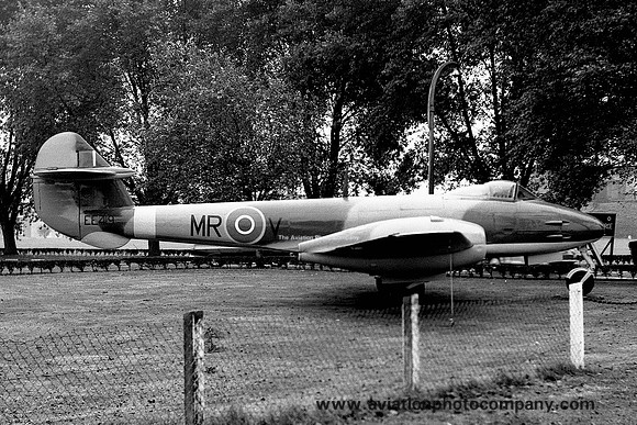 RAF Gloster Meteor F.4 EE419 displayed at RAF Coltishall (1967)