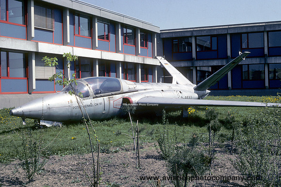 West German Air Force Fouga Magister D-9532 displayed at Mannheim (1987)