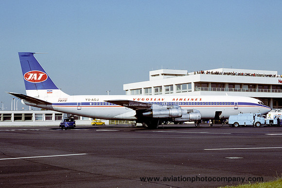 JAT Yugoslav Airlines Boeing 707-351C YU-AGJ at Newcastle (1979)