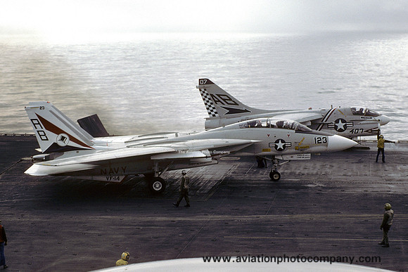 US Navy VF-14 Grumman F-14A Tomcat 159616/AB-123 on board USS John F. Kennedy (1976)