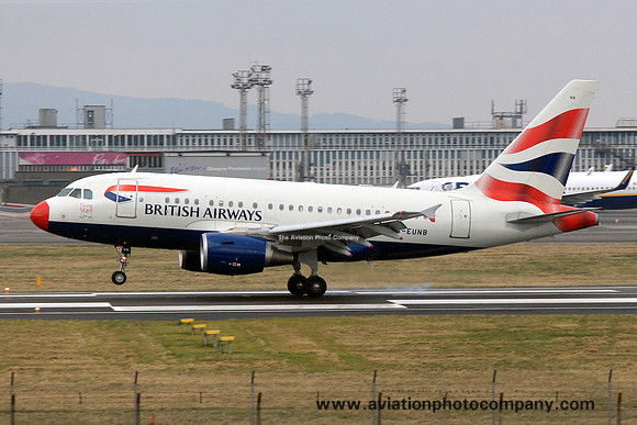 British Airways Airbus A318-1112 G-EUNB at Prestwick (2013)
