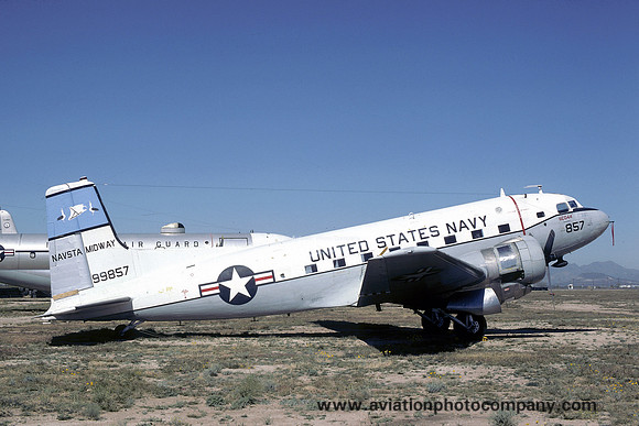 US Navy NAVSTA Midway Douglas C-117D 99857 at MASDC Davis Monthan (1977)