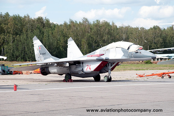 Russian Air Force Mikoyan MiG-29UB RF-92947 "74 red" at Chakalovsky (2012)