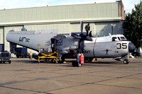 US Navy VR-24 Grumman C-2A Greyhound 155124/JM-35 at RAF Mildenhall (1980)