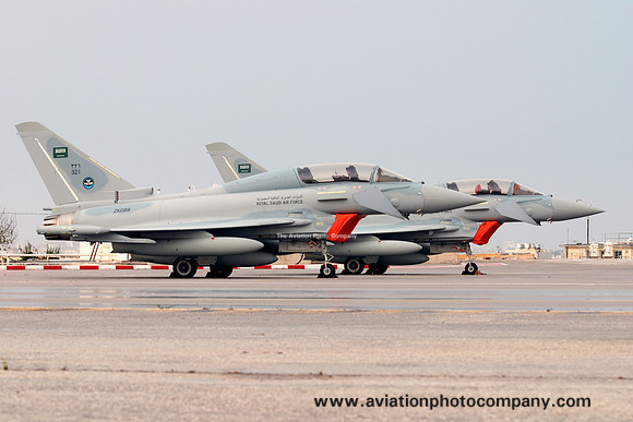 Royal Saudi Air Force BAE Typhoon T.3 321/ZK089 on delivery through Malta (2013)