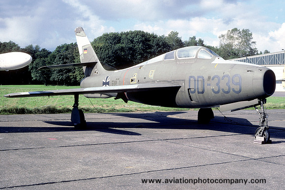 West German Air Force Republic F-84F DD+339 displayed at Uetersen (1987)