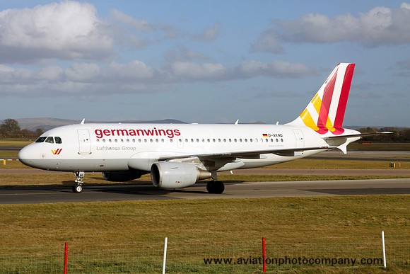 Germanwings Airbus A319-100 D-AKNQ at Manchester (2013)