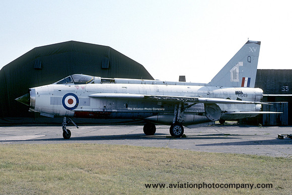 RAF English Electric Lightning F.3 XR749/Q stored at RAF Leuchars (1991)