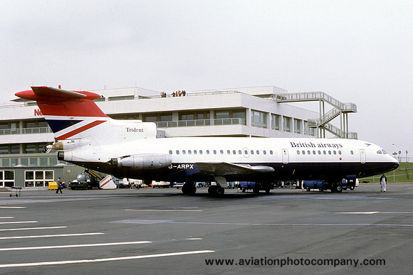 British Airways De Havilland Trident G-ARPX at Newcastle (1978)