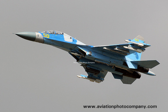 Kazakhstan Air Force Sukhoi Su-27UB "50" at KADEX 2012 Almaty