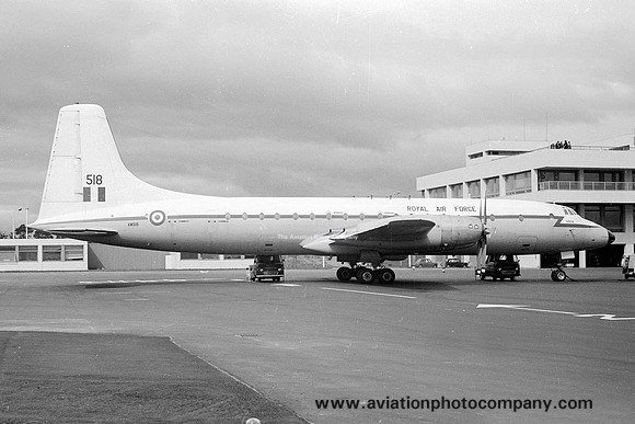 RAF 99/511 Squadron Bristol Britannia C.1 XM518 at Newcastle IAP (1972)