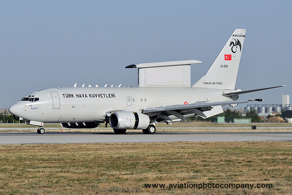 Turkish Air Force 131 Filo Boeing E-7T Wedgetail 13-001 at Anatolian Eagle (2015)