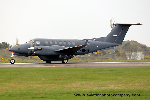 US Civil Beech King Air 300 N81416 at Prestwick (2013)