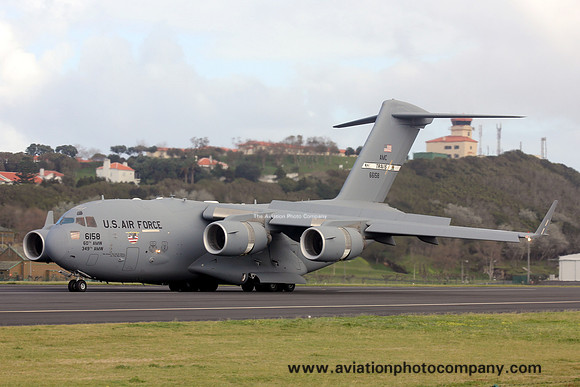 USAF 60/349 AMW McDonnell Douglas C-17A 06-6158 at Lajes (2013)