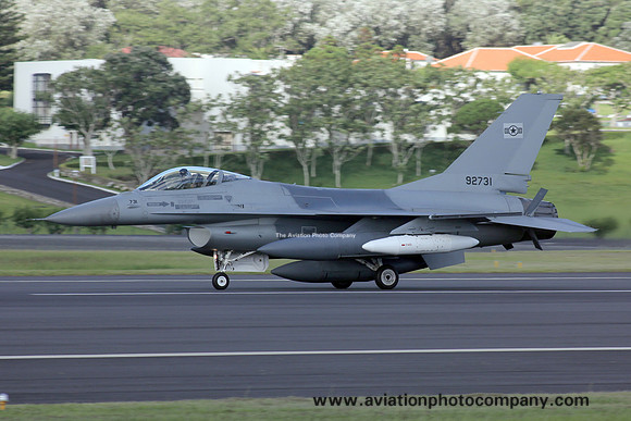 Pakistani Air Force GD F-16A 92731 on delivery through Lajes (2015)