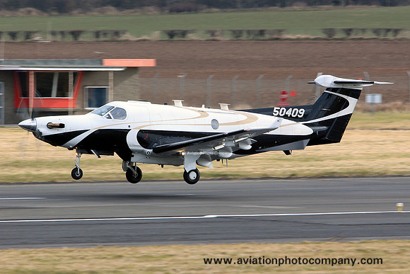 US Air Force Pilatus U-28A 05-0409 at Prestwick (2013)