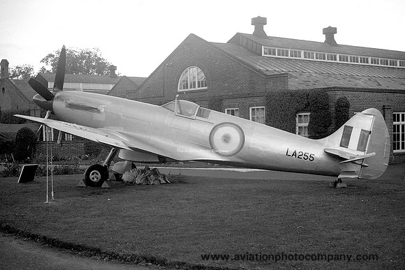 RAF Supermarine Spitfire F.22 LA255 displayed at Cardington