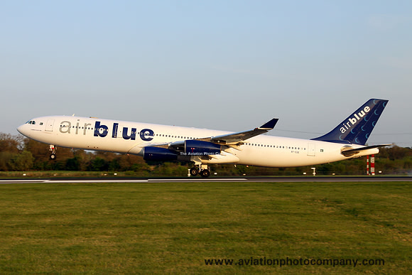 Air Blue Airbus A340-300 AP-EDE at Manchester (2013)