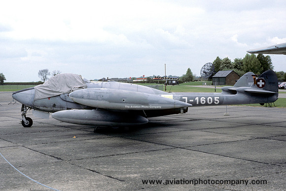 Swiss Air Force De Havilland Vemom FB.50 J-1605 at the Imperial War Museum Duxford (1987)