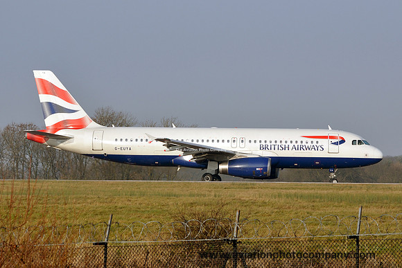 British Airways Airbus A320-200 G-EUYA at Manchester (2013)
