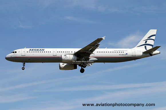 Aegean Airbus A321-200 SX-DVZ at Heathrow (2015)