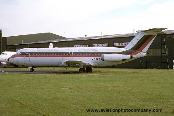 Ex Gulf Air BAC 111-432FD G-AXOX at East Midlands (1978)