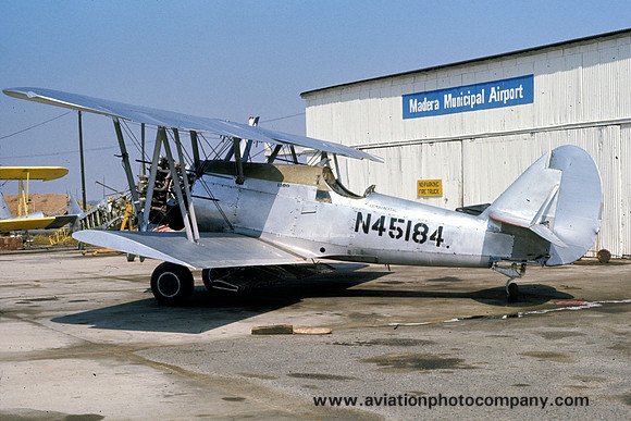 NAF N3N-3 N45184 at Madera Municipal Airport (1975)