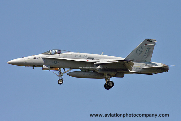 US Navy VFA-34 McDonnell Douglas F/A-18C Hornet 165404/NE-406 at NAS Oceana (2015)